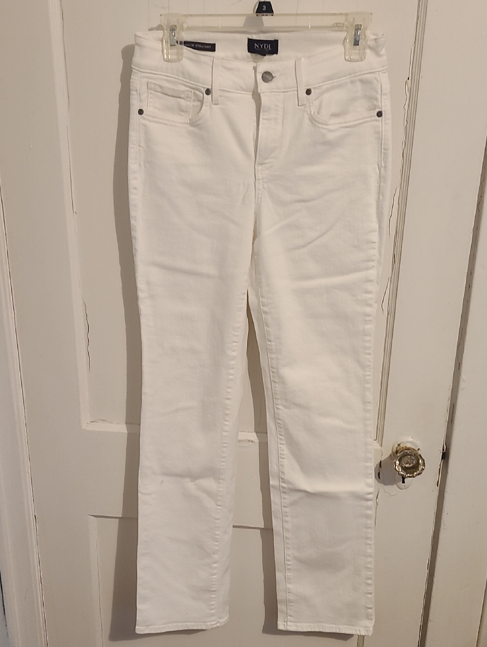 NYDJ Marilyn White Straight-Leg Jeans - Classic Five-Pocket